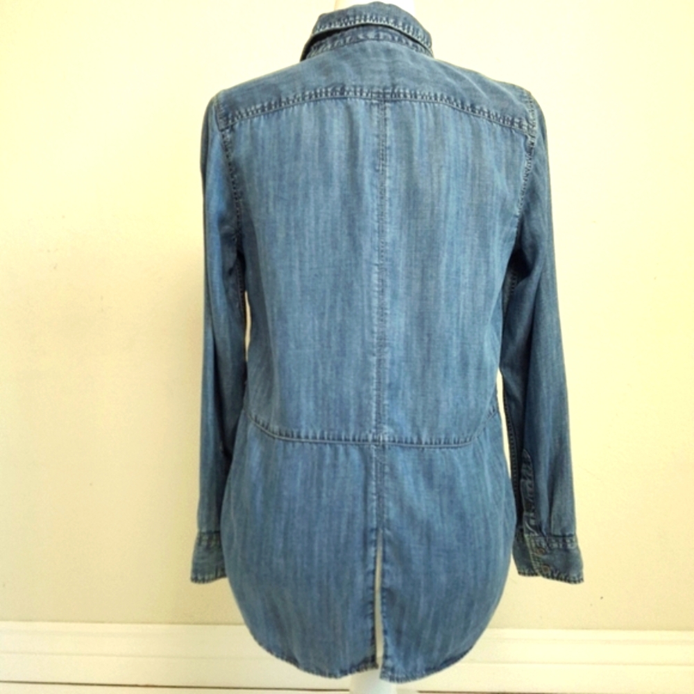 Talbots Chambray Longsleeve Button Down Shirt Wit… - image 7